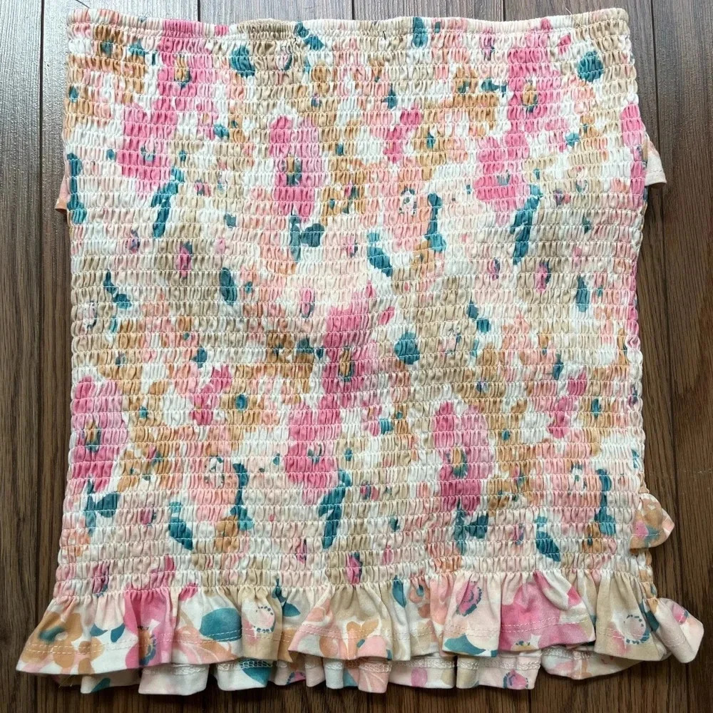 FOREVER 21 smocked floral print ruffle skirt size M - Picture 8 of 9